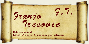 Franjo Tresović vizit kartica